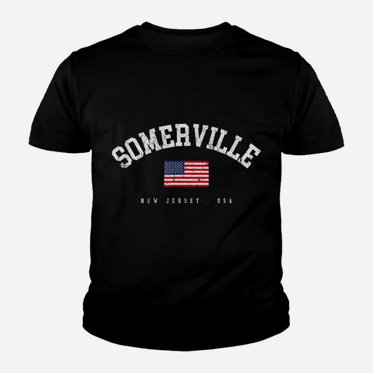 Somerville NJ Retro American Flag USA City Name Youth T-shirt