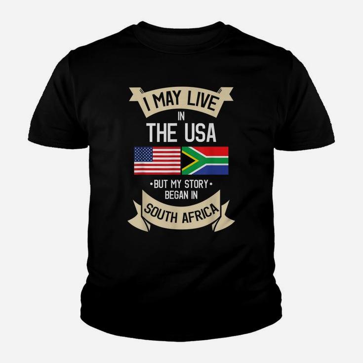 South Africa American Flag Usa South African Roots Gifts Youth T-shirt