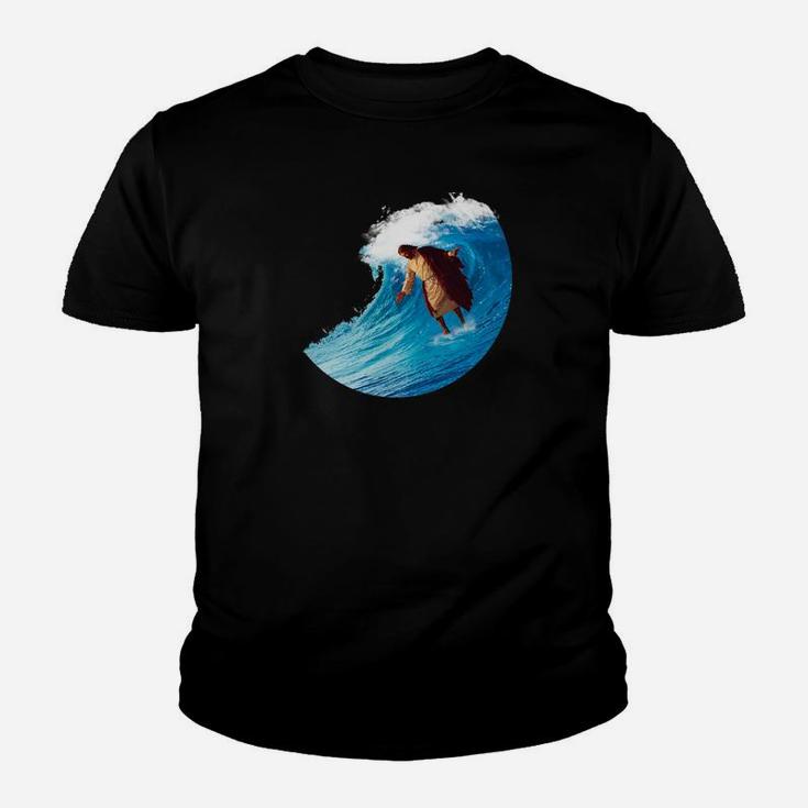 Surfing Jesus Soft Fit Mens Womens Kids 5 Colors Youth T-shirt