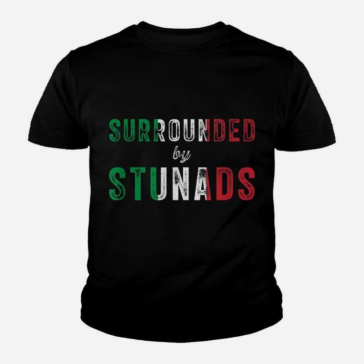 Surrounded By Stunads Funny Italian Saying Italy Flag Retro Youth T-shirt
