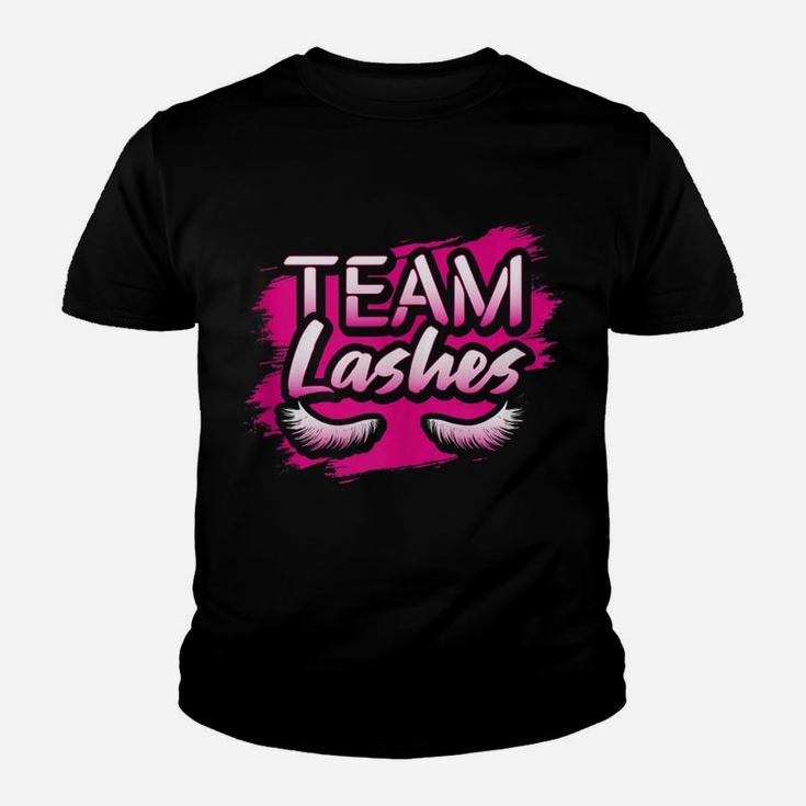 Team Lashes Gender Reveal Baby Shower Party Staches Idea Youth T-shirt