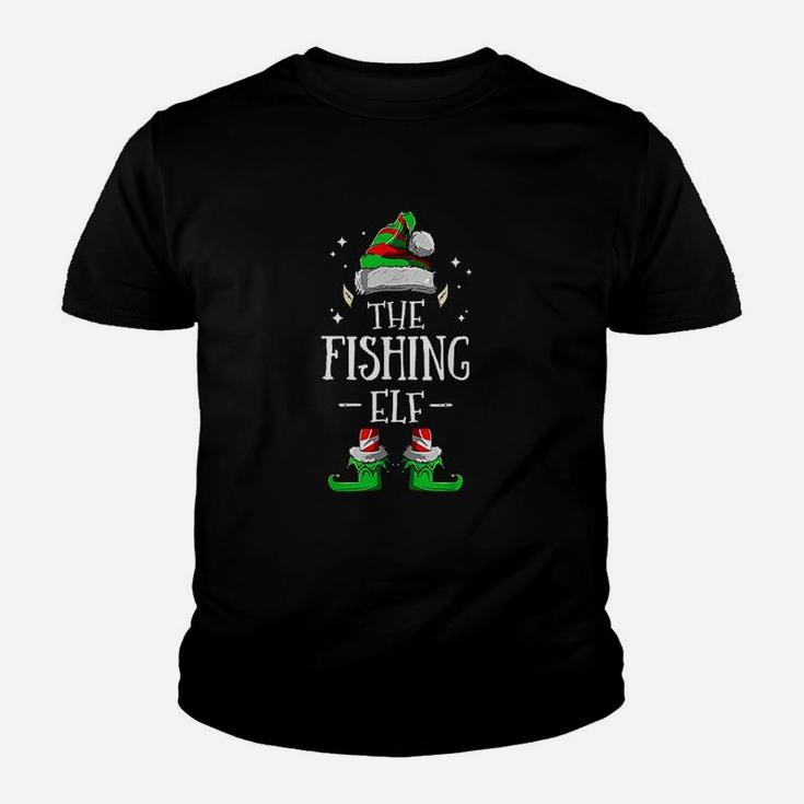 The Fishing Elf Matching Family Group Christmas Pajama Youth T-shirt