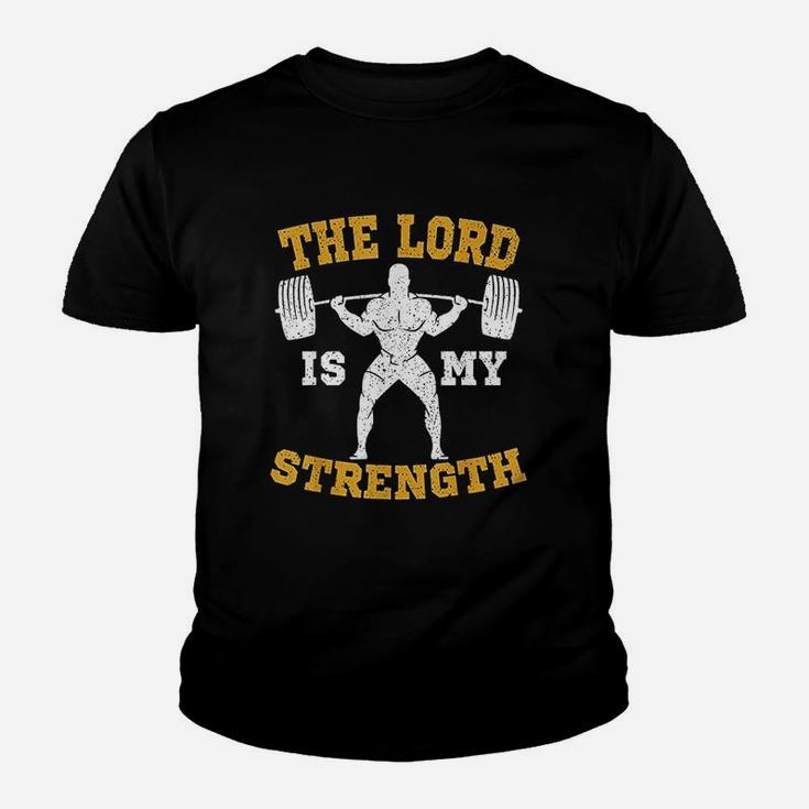 The Lord Is My Strength Christian Gym Jesus Workout Gift Youth T-shirt