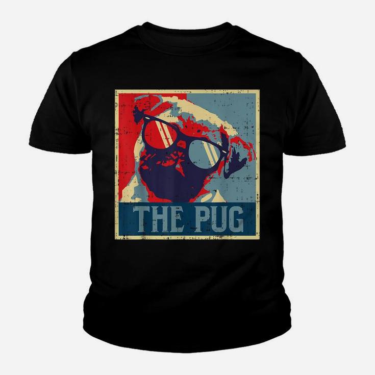The Pug Obama Poster Vintage Animal Pet Dog Lover Owner Gift Youth T-shirt