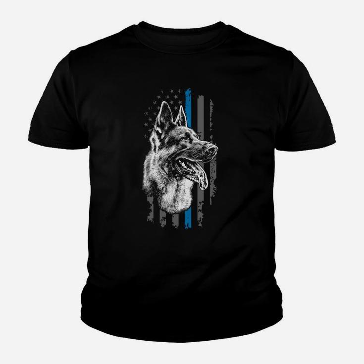 Thin Blue Line Flag German Shepherd Police Dog Sweatshirt Youth T-shirt