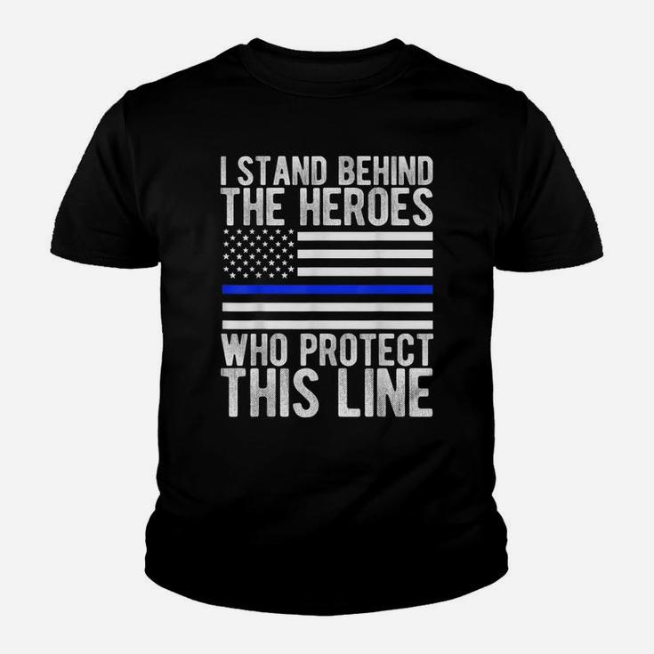 Thin Blue Line Shirt Police Flag Hero Youth T-shirt