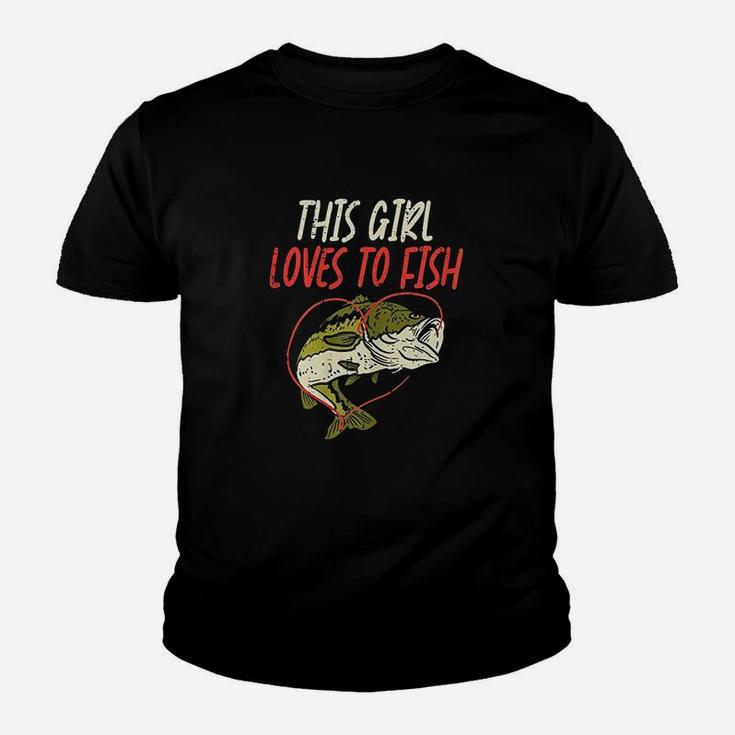 This Girl Loves To Fish Bass Fishing Family Matching Gift Youth T-shirt