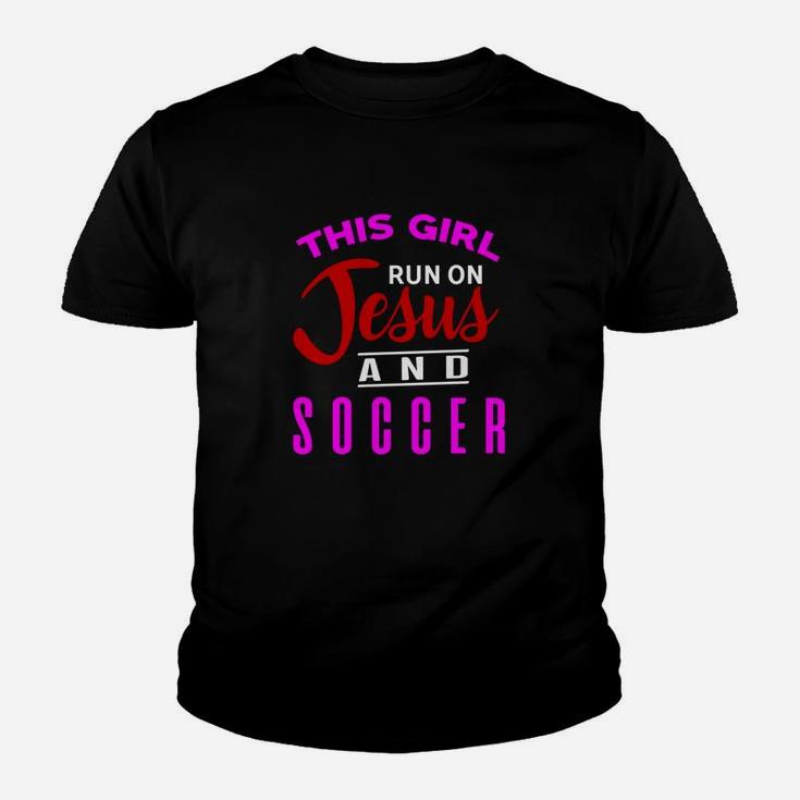 This Girl Run On Jesus Soccer Christian Youth T-shirt