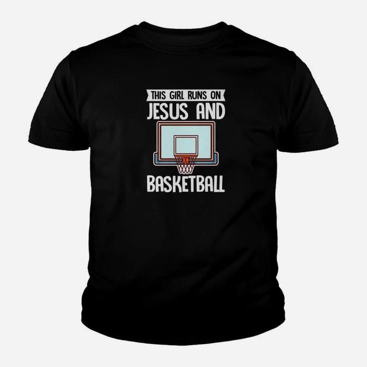 This Girl Runs On Jesus And Basketball Player Gift Youth T-shirt