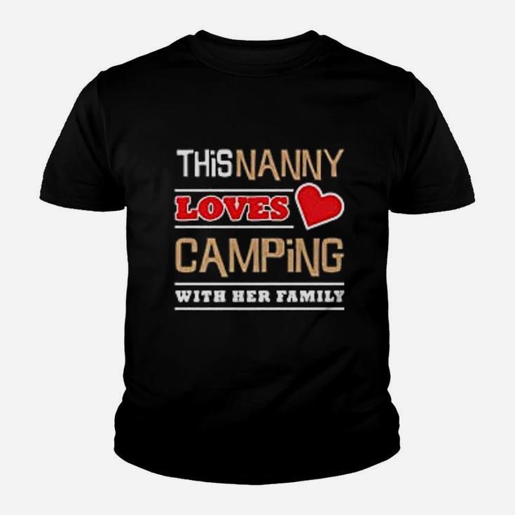 This Nanny Loves Camping With Her Family Grandma Camp Youth T-shirt