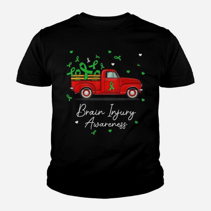 Truck Carrying Green Ribbon Brain Injury Awareness Youth T-shirt