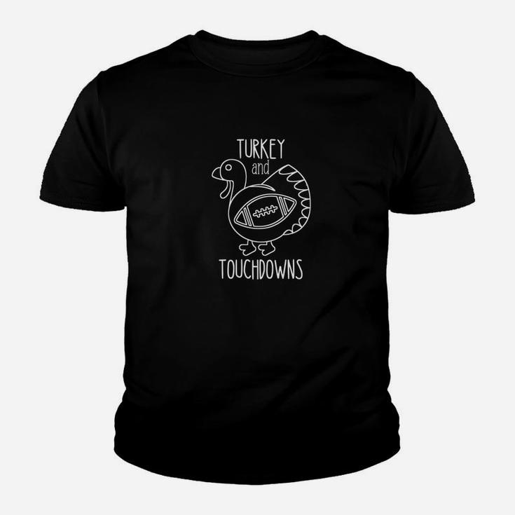 Turkey And Touchdowns Premium Football Thanksgiving Youth T-shirt