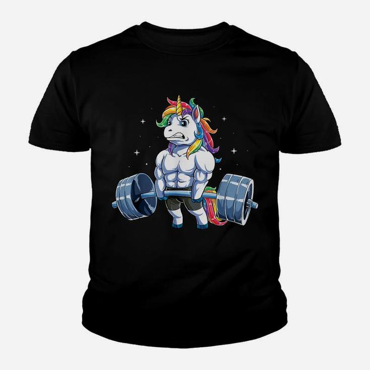 Unicorn Weightlifting T Shirt Deadlift Fitness Gym Women Tee Youth T-shirt