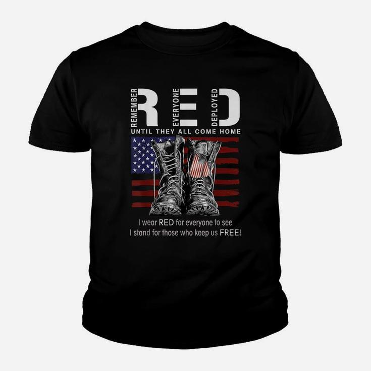 Until They Come Home My Soldier Red Friday Military Us Flag Youth T-shirt
