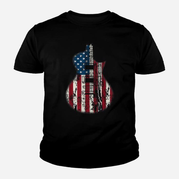 Us American Flag Guitar Musician  Guitars Vintage Tee Youth T-shirt