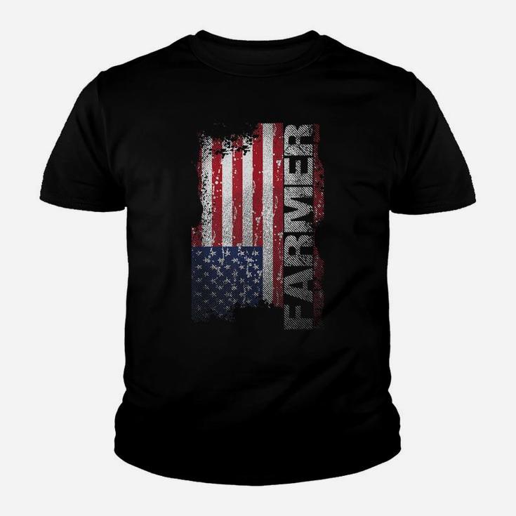 Usa Flag Farmer , American Farmers Tee Patriotic Gift Youth T-shirt