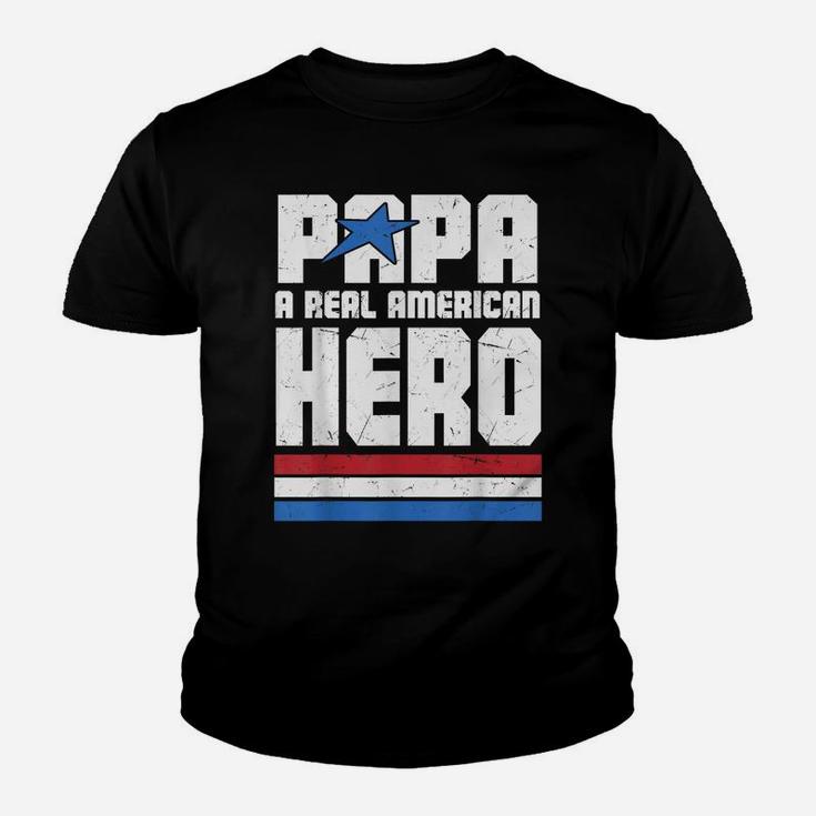 Veteran 365 Papa Real American Hero Tee Fathers Day Gift Men Youth T-shirt