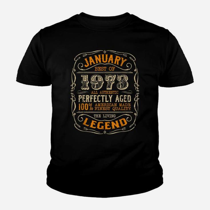 Vintage Legends Born In January 1973 Awesome Birthday Gift Youth T-shirt