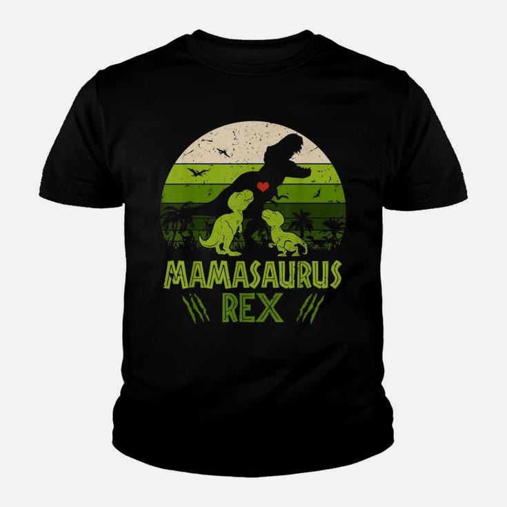 Vintage Retro 2 Kids Mamasaurus Dinosaur Lover Gift Youth T-shirt
