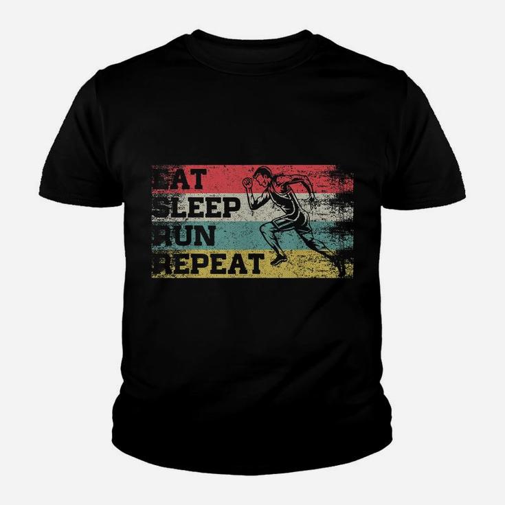 Vintage Retro Eat Sleep Run Repeat Funny Running Runner Gift Youth T-shirt