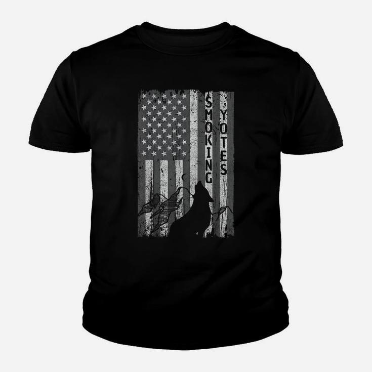 Vintage Us Flag Coyote Hunting Hunter Tee Hunters Gift Youth T-shirt