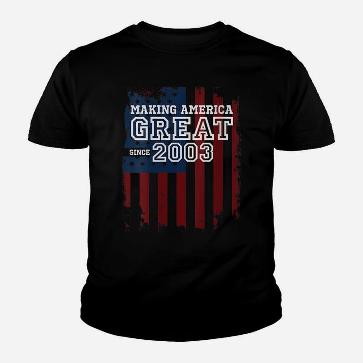 Womens 17Th Patriotic Birthday Gift Making America Great Since 2003 Youth T-shirt