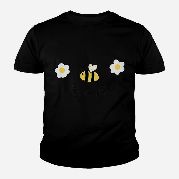 Womens 'Bee' Kind Cute Bumble Bee & Daisy Flowers Graphic Youth T-shirt
