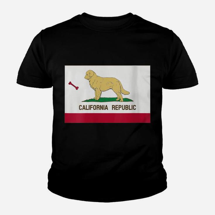 Womens Golden Retriever Funny California State Flag Youth T-shirt