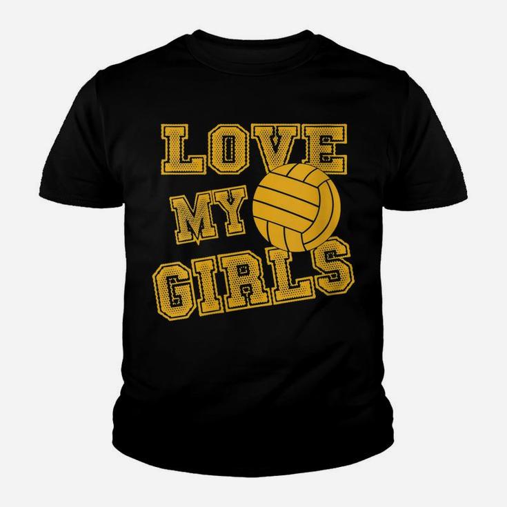 Womens Love My Girls Volleyball Shirt For Moms-Cute Volleyball Mom Youth T-shirt