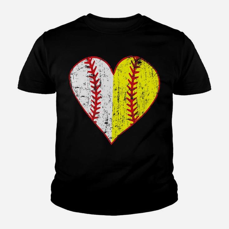 Womens Primitive Play Ball Love Baseball Softball Mom Heart Youth T-shirt