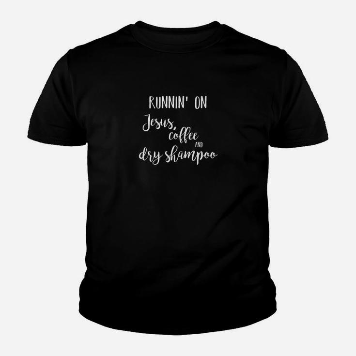 Womens Running On Jesus Coffee And Dry Shampoo Youth T-shirt