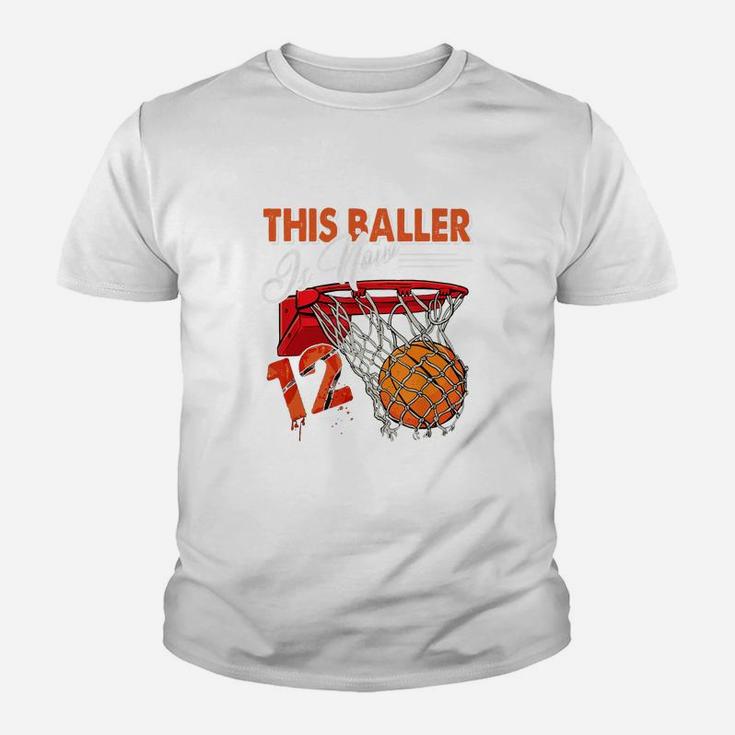 12th Birthday Basketball Funny 12 Years Old Kids Gift Youth T-shirt
