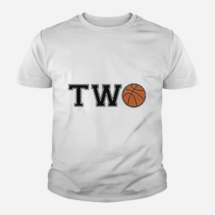 2nd Birthday Gift For Two Years Old Basketball Toddler Jersey Youth T-shirt