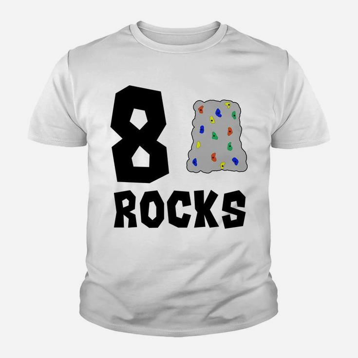8 Year Old Rock Climbing Birthday Party 8th Birthday Youth T-shirt