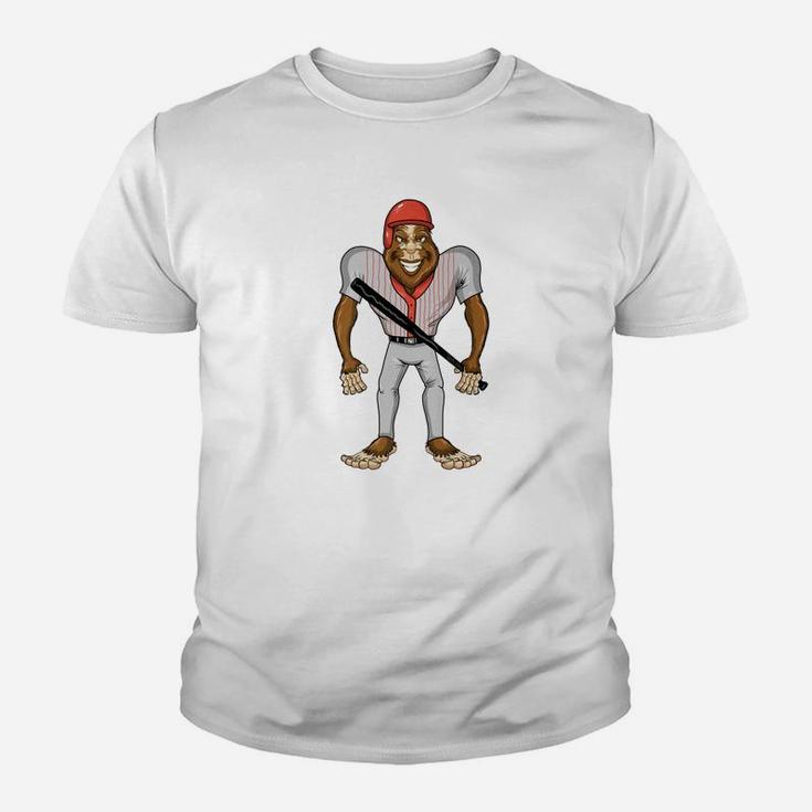 Baseball Batter Bigfoot Gift For Baseball Fans Youth T-shirt