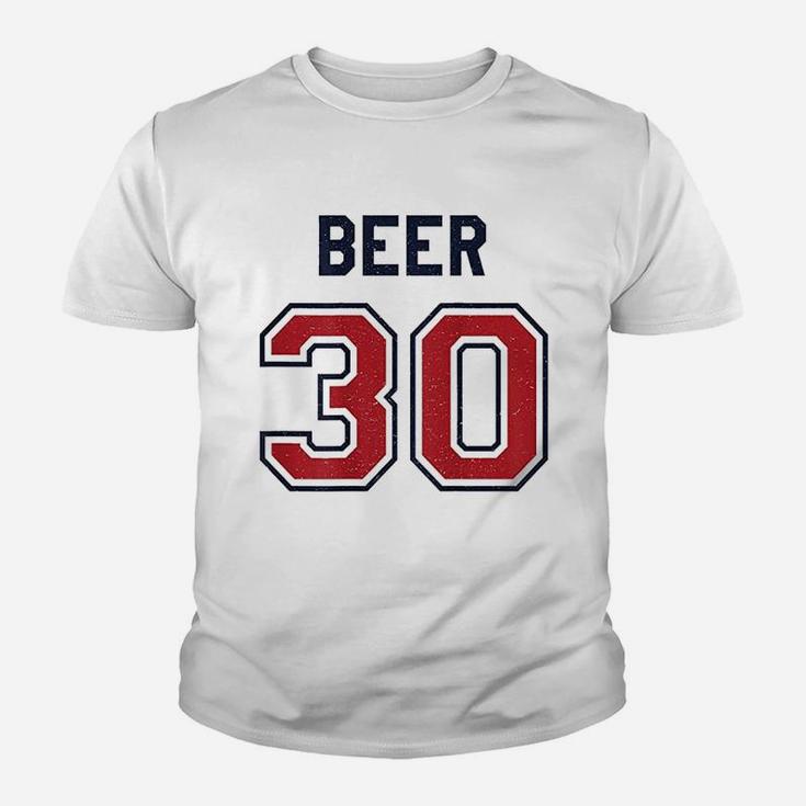 Beer 30 Athlete Uniform Jersey Funny Baseball Gift Graphic Youth T-shirt