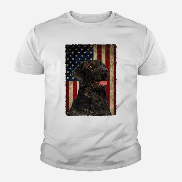 Black Lab Tshirt Gift USA Flag Lab Owner Hunting Dog Shirt Youth T-shirt