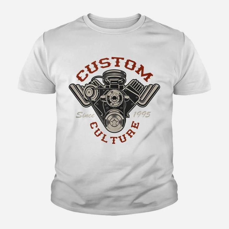 Custom Culture Since 1995 Old School Hot Rod Retro Vintage Youth T-shirt