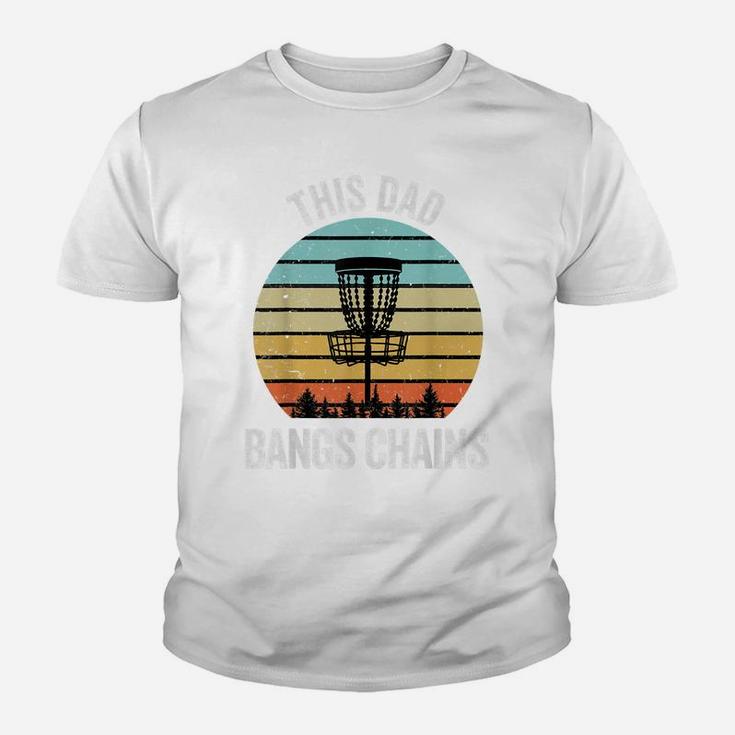 Disc Golf Shirt Funny Dad Bangs Chains Retro Disc Golf Gift Youth T-shirt