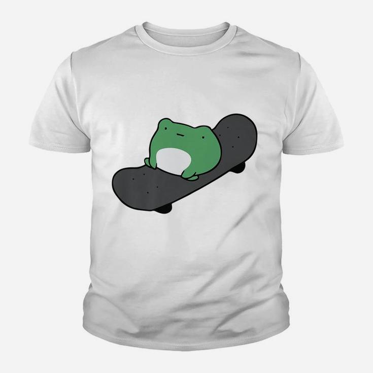 Frog On Skateboard Kawaii Aesthetic Cottagecore Youth T-shirt