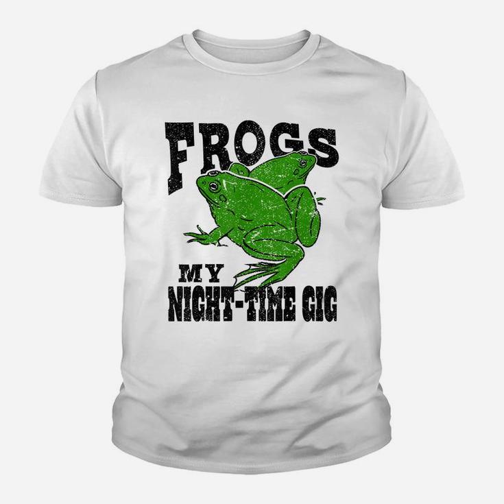 Frogs My Nighttime Gig Frog Hunting Hunter Gift Youth T-shirt