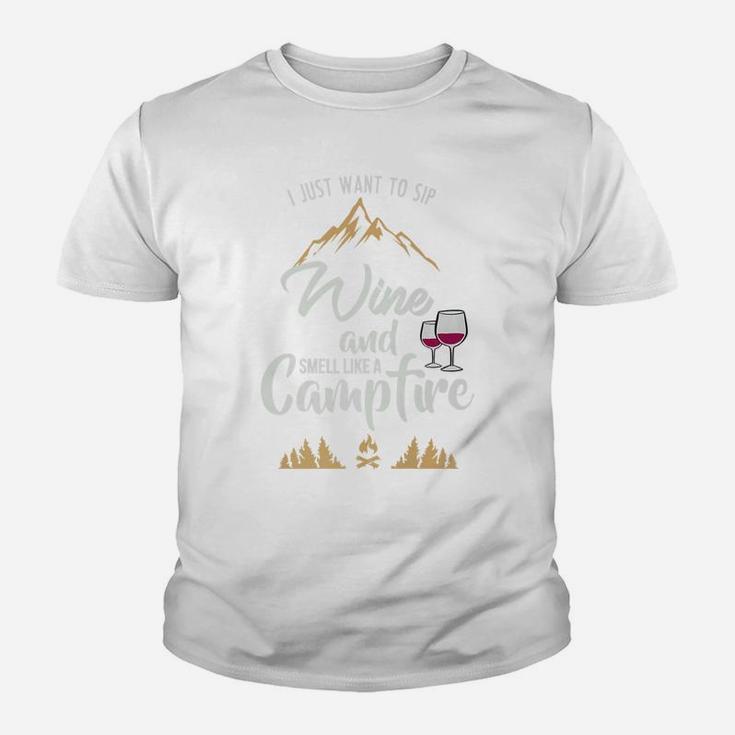 Funny Camping For Wine Lovers Womens Campfire Gift Youth T-shirt