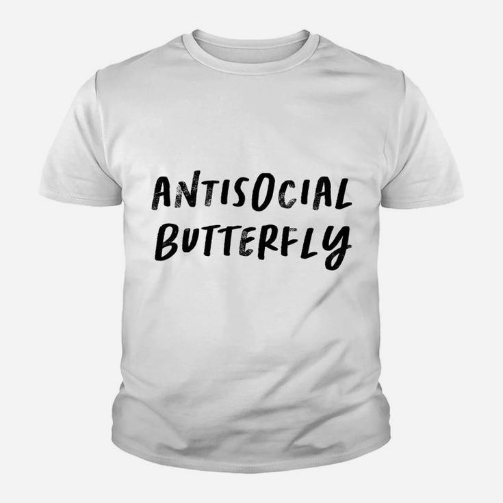 Funny Saying Mom Gift Antisocial Butterfly Youth T-shirt