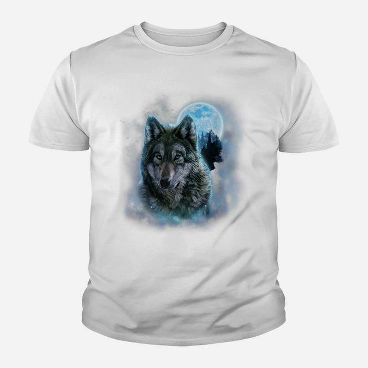 , Grey Wolf Hunting Ground, Icy Moon, Forest, Galaxy Youth T-shirt
