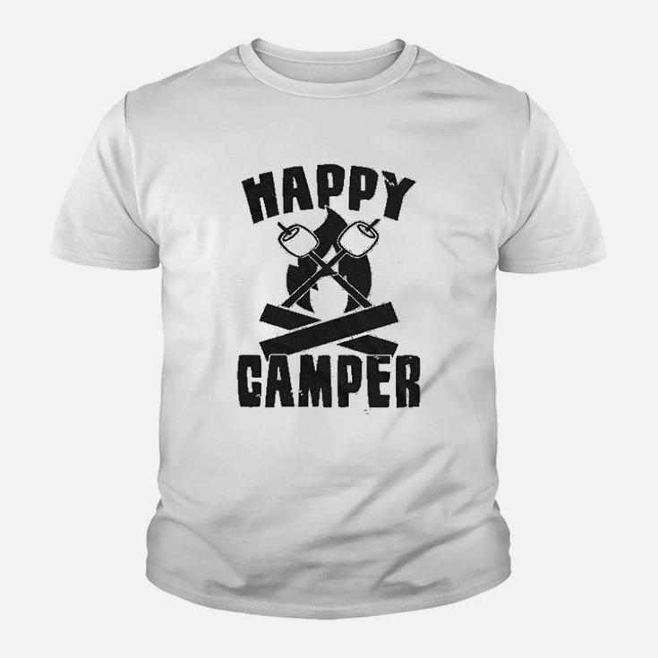 Happy Camper Funny Camping Cool Hiking Graphic Vintage Youth T-shirt