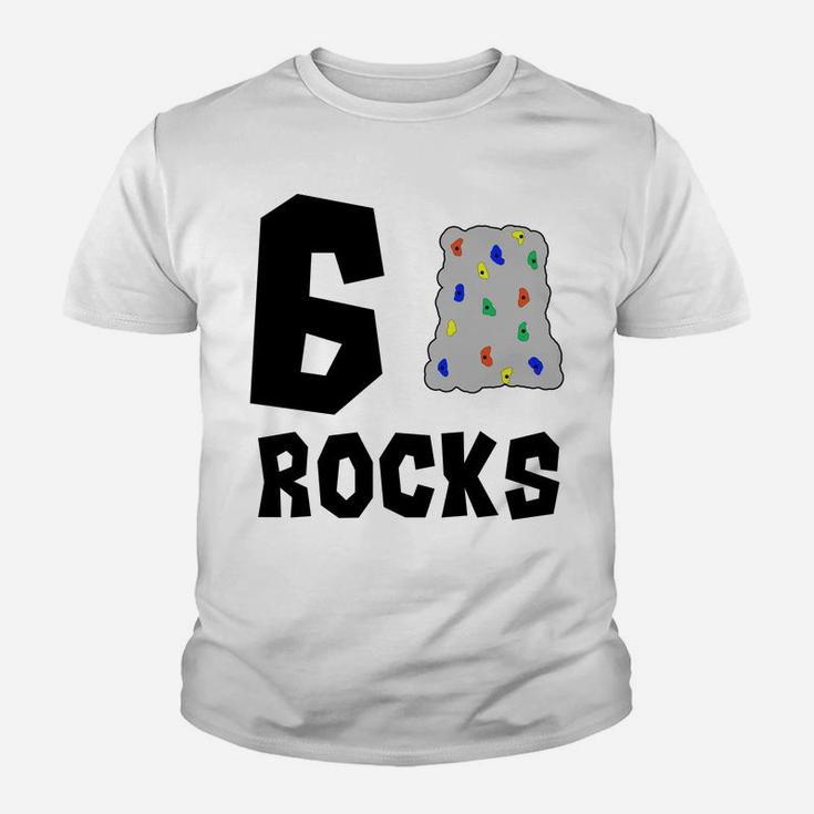 Kids 6 Year Old Rock Climbing Birthday Party 6th Birthday Youth T-shirt