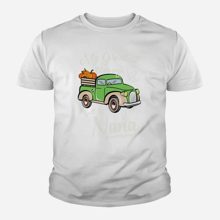My Greatest Blessings Call Me Nana Vintage Truck Pumpkins Youth T-shirt