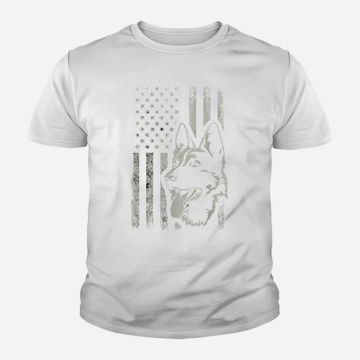 Patriotic German Shepherd American Flag Dog Lover Gift Youth T-shirt