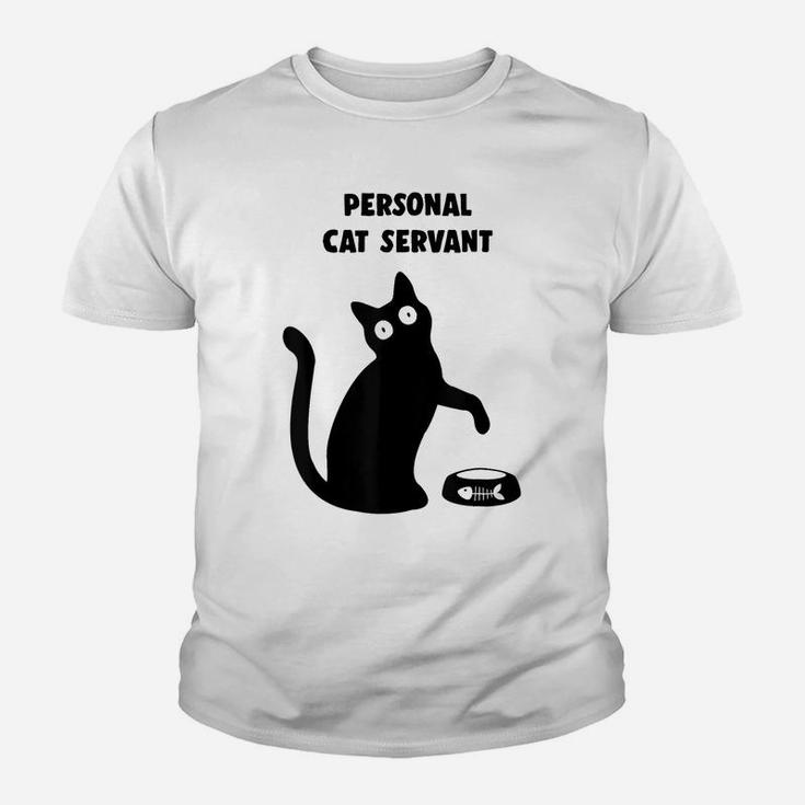 Personal Cat Servant - Black Cat Lover - Cat Mom Dad Gift Youth T-shirt