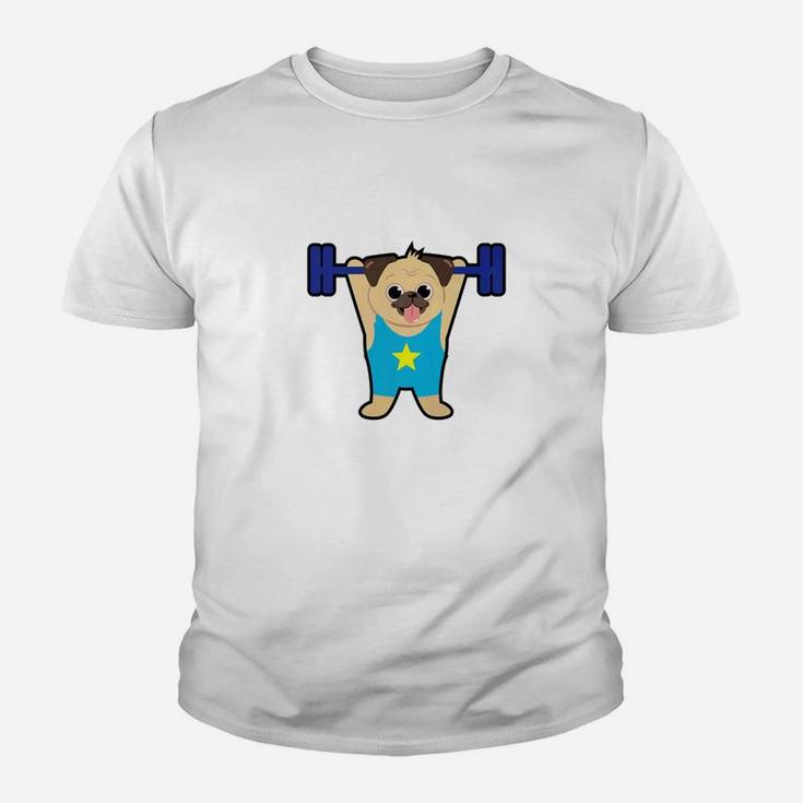 Pug Weight Lifting Funny Dog Lover Workout Fitness Gym Shirt Youth T-shirt